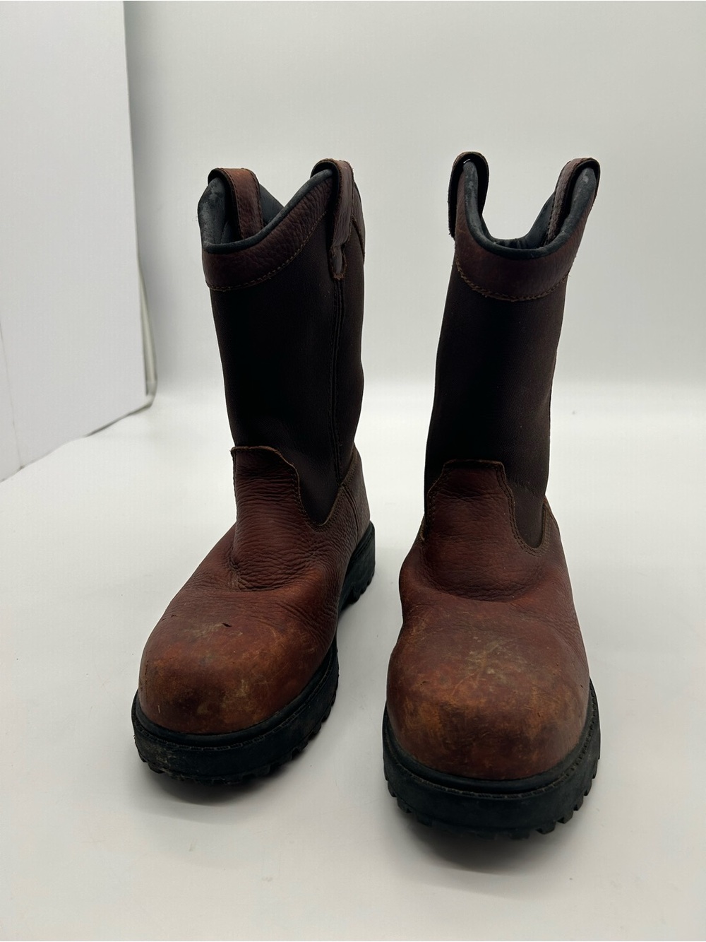 Brazos steel toed , waterproof brown leather work boots 7.5